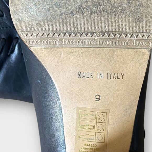 Davos Gomma Black Leather Ankle Booties Sz 9 Gently Loved, Stylish & Comfortable - Picture 6 of 9